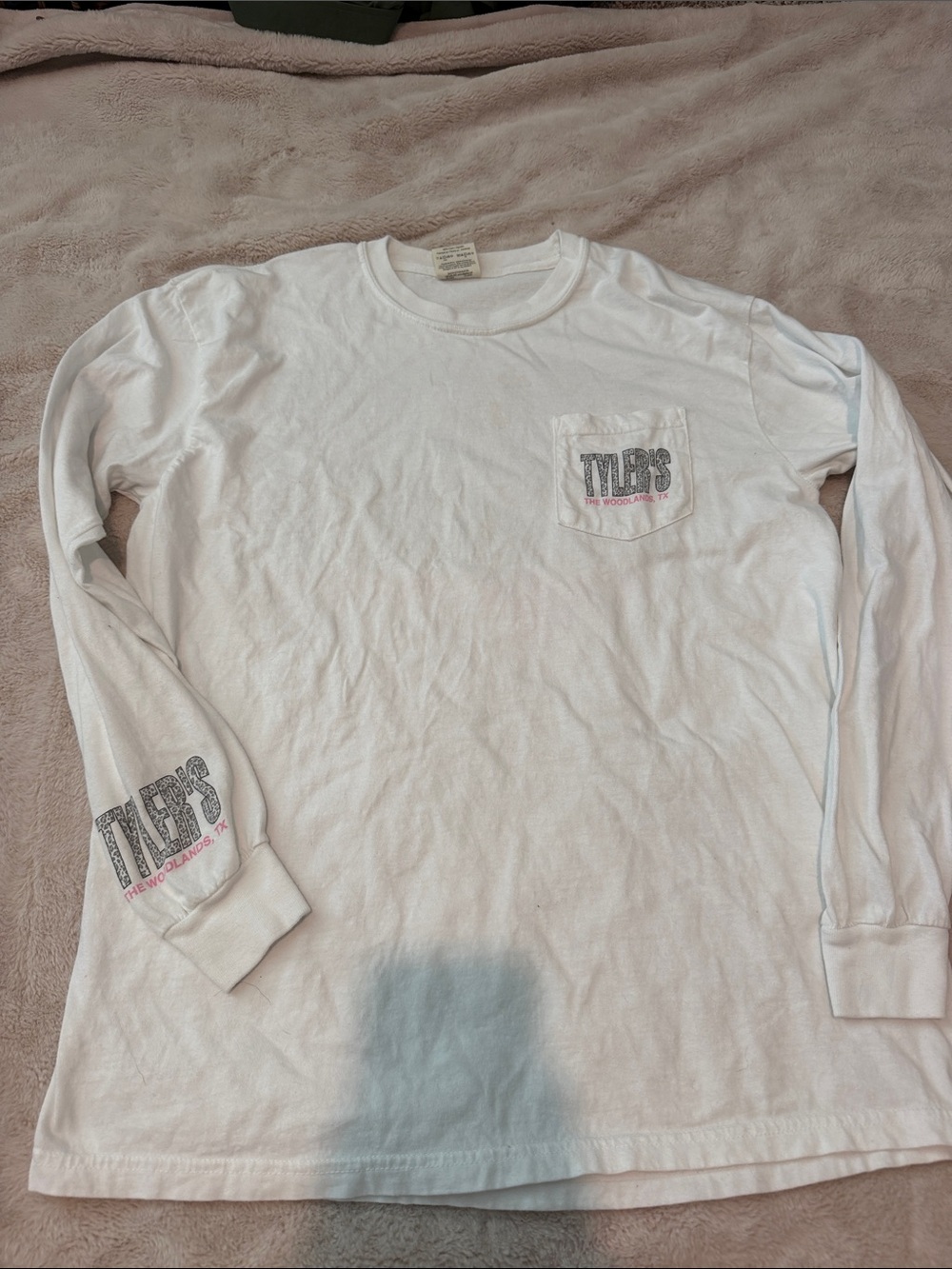 Tulip's White Long Sleeve Pocket Tee